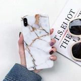 Luxury Marble Case on for Coque Samsung Galaxy A7 2018 Cover for Samsung A7 A6 Plus 2018 A70 A50 A20 A10 Silicon Soft Phone Case