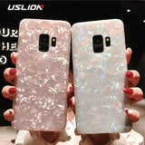 USLION Glitter Dream Shell Pattern Case For Samsung Galaxy S9 S8 Plus IMD TPU Silicon Phone Cover For Smausng S9 Plus Soft Cover