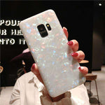 USLION Glitter Dream Shell Pattern Case For Samsung Galaxy S9 S8 Plus IMD TPU Silicon Phone Cover For Smausng S9 Plus Soft Cover